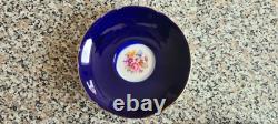 Aynsley Fruit cup saucer Blue and Gold