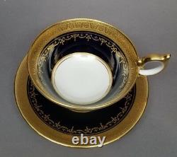 Aynsley GEORGIAN COBALT SMOOTH Tea Cup & Saucer Set 7348 READ