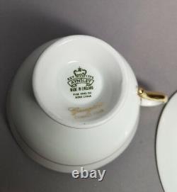 Aynsley GEORGIAN COBALT SMOOTH Tea Cup & Saucer Set 7348 READ