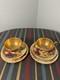 Aynsley Gold Orchard Fruits Demitasse Cup & Saucer & Plate 2 X Trio Sets Signed