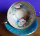 Aynsley Hip Rose Blue Cornflower, Daisy Wheat Ear Pattern Cup Saucer Turquoise