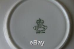 Aynsley J. A. Bailey Tea Cup Saucer Cabbage Rose Bouquet Gold Orange Pedestal