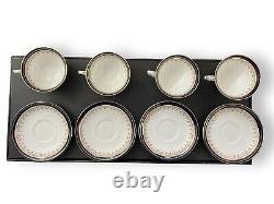 Aynsley LEIGHTON Cobalt Smooth 11 Cup & Saucer Sets Gold Bands 2 3/8, Inside