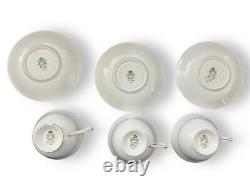 Aynsley LEIGHTON Cobalt Smooth 11 Cup & Saucer Sets Gold Bands 2 3/8, Inside