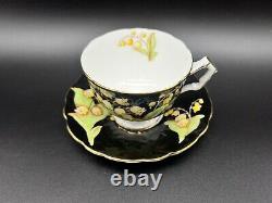 Aynsley Lily of the Valley Black Tea Cup Saucer Set Bone China England