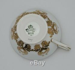 Aynsley Orange Gold Floral Center Footed Tea Cup & Saucer RARE c. 1930s Signed