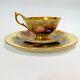 Aynsley Orchard Fruit Gold Cup Saucer Trio Signed D. Jones