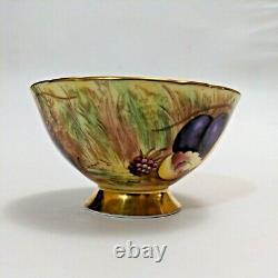 Aynsley Orchard Fruit Gold Cup Saucer Trio Signed D. Jones