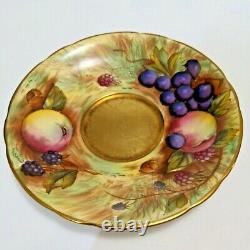 Aynsley Orchard Fruit Gold Cup Saucer Trio Signed D. Jones