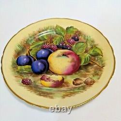 Aynsley Orchard Fruit Gold Cup Saucer Trio Signed D. Jones