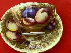 Aynsley Orchard Gold Cup & Saucer Signed D. Jones