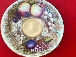 Aynsley Orchard Gold Cup & Saucer Signed D. Jones