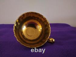 Aynsley'Orchard Gold' Cup & Saucer with Gilt Interior by N. Brunt + D Jones