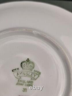 Aynsley Orchard Gold Signed Doris Jones Red Tea Cup & Saucer VGC