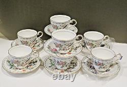 Aynsley Pembroke Bone China 8 SETS Footed Cups and Saucers Excellent