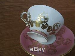 Aynsley Pink / Gold Cup & Saucer J A Bailey Super Cond Free Shipping
