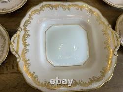 Aynsley Pink & Gold Gilt Teaset For 5 With Cake Plate Teacups & Saucers Vintage