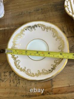 Aynsley Pink & Gold Gilt Teaset For 5 With Cake Plate Teacups & Saucers Vintage
