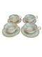Aynsley Queen's Garden Tea Cups & Saucers Set 4 Bone China England Gold Trim