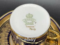 Aynsley Simcoe Coffee Espresso Demitasse Cup Saucer Set X 4 Bone China England
