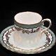 Aynsley Swirl 3 Coffee Can Cups & Saucers 1950-1952 Demitasse Sage Green Withgold