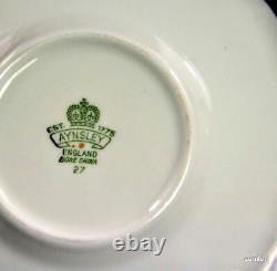 Aynsley Swirl 3 Coffee Can Cups & Saucers 1950-1952 Demitasse Sage Green withGold