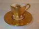 Aynsley Tea Coffee Cup Saucer Heavy Gilt Embossed Gold Edge Gilded Orchard Rare
