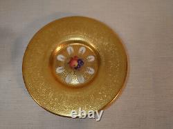 Aynsley Tea Coffee Cup Saucer heavy gilt embossed Gold edge Gilded Orchard rare