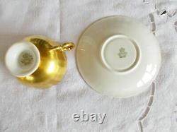 Aynsley Tea Cup & Saucer Both Signed J A Bailey England Cabbage Roses Gold Cup