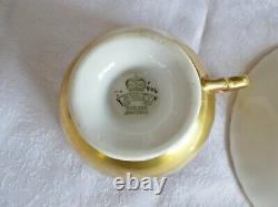 Aynsley Tea Cup & Saucer Both Signed J A Bailey England Cabbage Roses Gold Cup