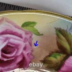Aynsley Tea Cup Saucer Set pink cabbage rose gold hue interior England vintage