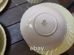 Aynsley Vintage Bone China Flower Motif Tea Cup Saucer Mint Green Gold