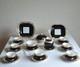 Aynsley/t Goode & Co Vtg Filigree Bone China Teaset Trios Blk/gold Rare Find