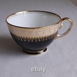 Aynsley/t Goode & Co Vtg Filigree Bone China Teaset Trios Blk/gold Rare Find