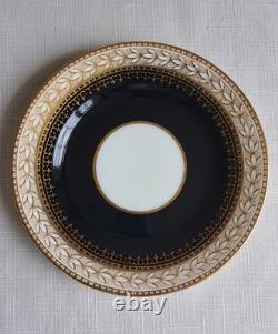 Aynsley/t Goode & Co Vtg Filigree Bone China Teaset Trios Blk/gold Rare Find