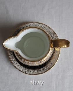 Aynsley/t Goode & Co Vtg Filigree Bone China Teaset Trios Blk/gold Rare Find