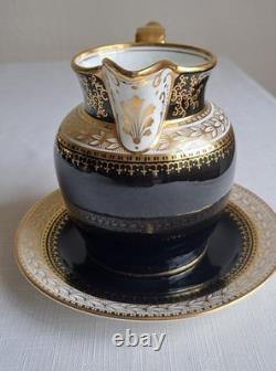 Aynsley/t Goode & Co Vtg Filigree Bone China Teaset Trios Blk/gold Rare Find