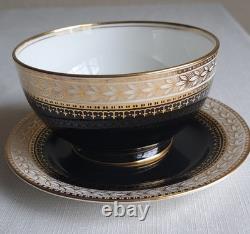 Aynsley/t Goode & Co Vtg Filigree Bone China Teaset Trios Blk/gold Rare Find