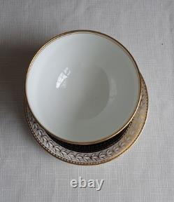 Aynsley/t Goode & Co Vtg Filigree Bone China Teaset Trios Blk/gold Rare Find