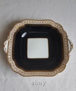 Aynsley/t Goode & Co Vtg Filigree Bone China Teaset Trios Blk/gold Rare Find