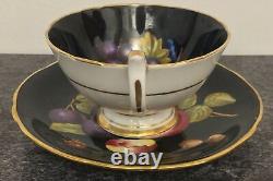 BLACK AYNSLEY Orchard Gold 1174 porcelain CUP & SAUCER DUO no 1