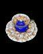 Bavaria Alt Wien Courting Couple Tea Cup, Saucer & Plate In Blue Gold Trio