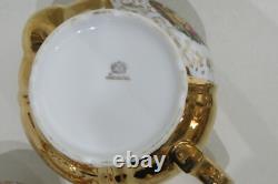 Bavaria China Coffee Set Pot Creamer/Sugar Cups & Saucers 22Gold Karat BAV419