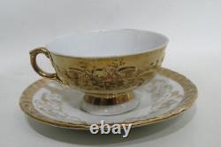 Bavaria China Coffee Set Pot Creamer/Sugar Cups & Saucers 22Gold Karat BAV419
