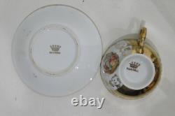 Bavaria China Coffee Set Pot Creamer/Sugar Cups & Saucers 22Gold Karat BAV419