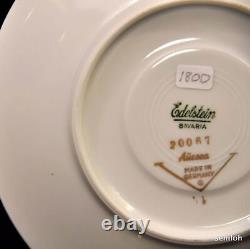 Bavaria Edelstein Set of 3 Trios Cup Saucer Dessert Plate Aurora Gold 1929-1972