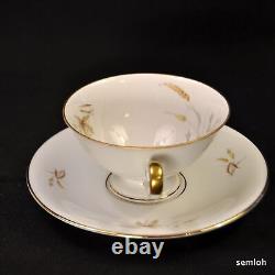 Bavaria Edelstein Set of 4 Cups & Saucers + Extra Saucer Aurora Gold 1929-1972