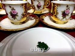 Bavaria Germany Handerbeit 16 Piece Set Cups & Saucers & Plates 22 Carat Gold