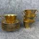 Bavaria Tirschenreuth 710 Tea Cups & Saucers 24k Gold Encrusted Art Deco