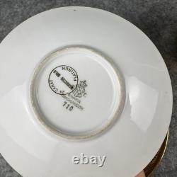 Bavaria Tirschenreuth 710 Tea Cups & Saucers 24K Gold Encrusted Art Deco